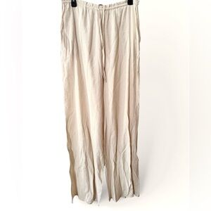 Zara Crinkle Pleated Wide Leg Pull On Pants M
